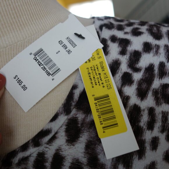 NWT! $165 Majestic Filatures X Saks extrafine tee shirt top brown leopard print - Picture 10 of 13